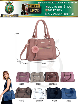 Bolsa médio com chaveiro pompom （Dica ‼️Este anúncio possui compra KIT ou em pacote）