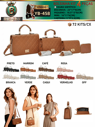 Kit 4 Peças bolsinha 3 peças+carteira (Dica‼️Este anúncio a compra KIT ou em PACOTE）