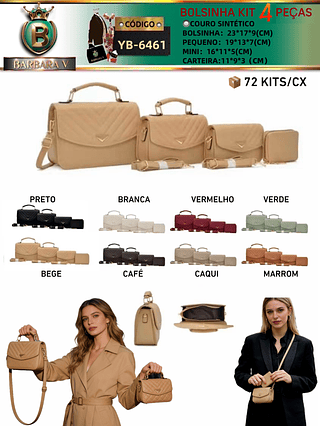 Kit 4 Peças bolsinha 3 peças+carteira (Dica‼️Este anúncio a compra KIT ou em PACOTE）