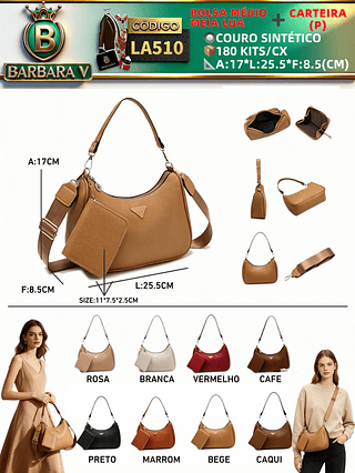 Kit bolsa Médio meia lua➕carteira P （Dica ‼️Este anúncio possui compra avulso ou em pacote）