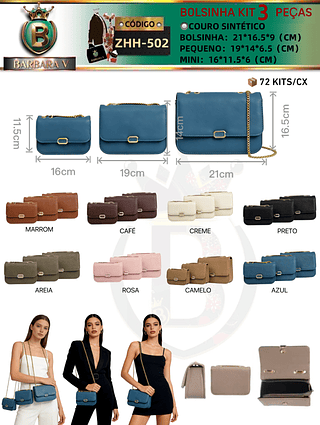 kit Bolsinha 3 peças （Dica ‼️Este anúncio possui compra KIT ou em pacote）