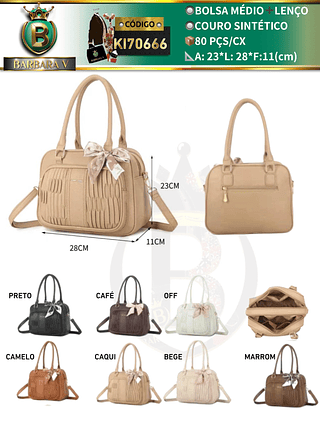 bolsa médio feminina com lenço （Dica ‼️Este anúncio possui compra KIT ou em pacote）