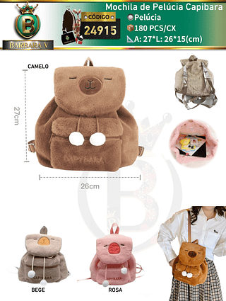 Mochila de Pelúcia Capibara (Dica‼️Este anúncio a compra avulso ou em pacote）
