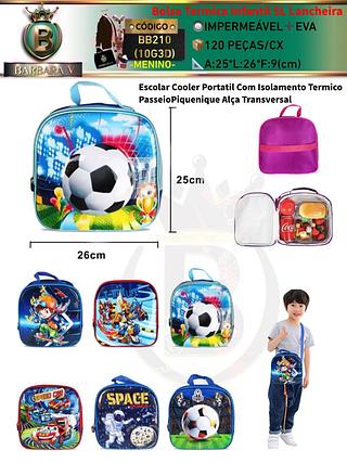 Bolsa Termica Infantil 5L Lancheira3D Brilhante Proteção MEMINO/cada peça R$22(Dica‼Este anúncio 3 Peças tampa Aleatório ou em pacote)