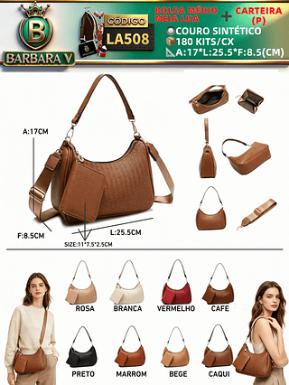 Kit bolsa Médio meia lua➕carteira P （Dica ‼️Este anúncio possui compra avulso ou em pacote）