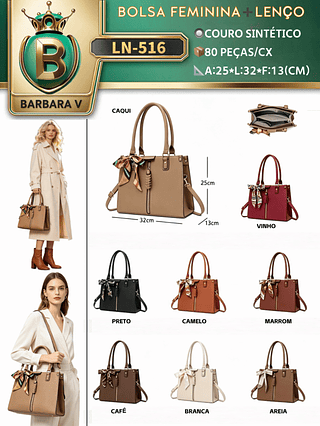 Bolsa feminina com lenço （Dica ‼️Este anúncio possui compra avulso ou em pacote）