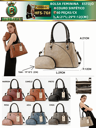 Bolsa feminina com estojo (Dica‼️Este anúncio possui compra avulsa ou em pacote)