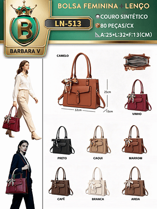 Bolsa feminina com lenço （Dica ‼️Este anúncio possui compra avulso ou em pacote）