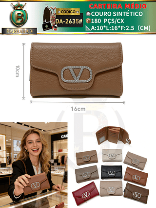 Carteira médio feminina 3 peças cor aleatório/cada peça R$18.00 （Dica ⚠Este anúncio possui compra KIT ou em pacote）