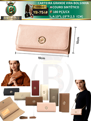 Carteira GRANDE VIRA BOLSINHA feminina 3 peças cor aleatório/cada peça R$18.00（Dica ‼️Este anúncio possui compra kit ou em pacote)
