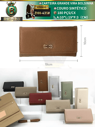 Carteira GRANDE VIRA BOLSINHA feminina 3 peças cor aleatório/cada peça R$18.00（Dica ‼️Este anúncio possui compra kit ou em pacote)