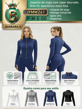 Jaqueta de yoga com zíper dourado, Slim fit, aparência mais fina •roupas de yoga•manga comprida •gola alta•esportes pacote com 24 peças cor e tamanho sortido cada peça R$43