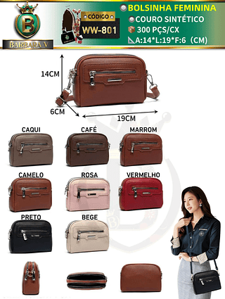 bolsinha com 2 zíper （Dica ‼️Este anúncio possui compra kit ou em pacote)