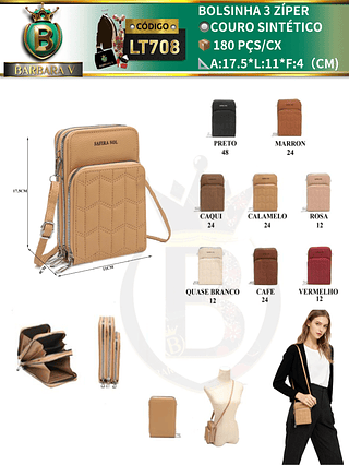 Bolsinha 3 zíper(Dica‼️Este anúncio a compra avulso ou em pacote）