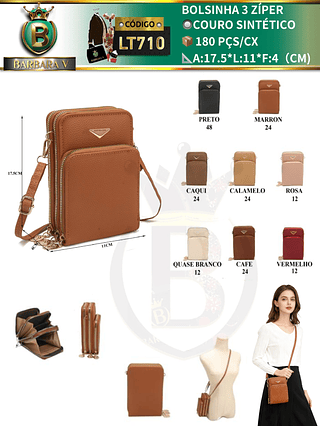 Bolsinha com 3 zíper(Dica‼️Este anúncio a compra avulso ou em pacote）