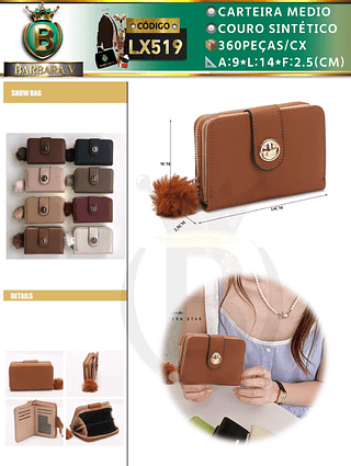 Carteira médio feminina 3 peças cor aleatório/cada peça R$15 （Dica ‼️Este anúncio possui compra KIT ou em pacote）