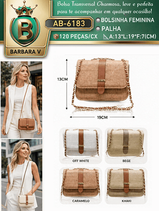 bolsinha Palha Capacidade: Celular, carteira, batom e chaves(Dica‼️Este anúncio possui compra avulsa ou em pacote)
