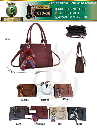 Bolsa Medio feminina com chaveiro pompom （Dica ‼️Este anúncio possui compra KIT ou em pacote）