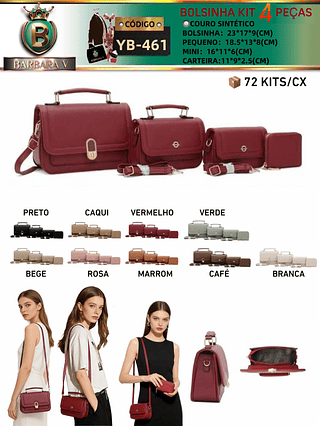 Kit 4 Peças bolsinha 3 peças+carteira (Dica‼️Este anúncio a compra KIT ou em PACOTE）