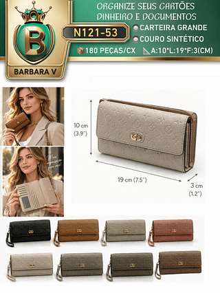 Carteira GRANDE feminina 3 peças cor aleatório/cada peça R$18.00（Dica ‼️Este anúncio possui compra kit ou em pacote)