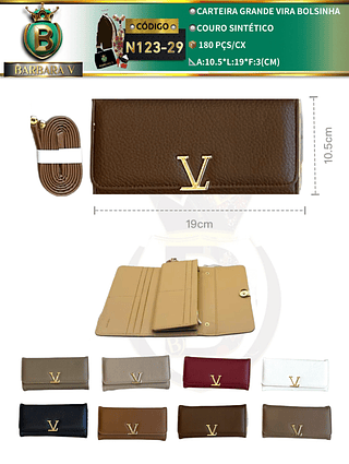 Carteira GRANDE VIRA BOLSINHA feminina 3 peças cor aleatório/cada peça R$18.00（Dica ‼️Este anúncio possui compra kit ou em pacote)