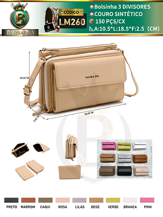 Bolsinha 3 divisores（Dica ‼️Este anúncio possui compra KIT ou em pacote）