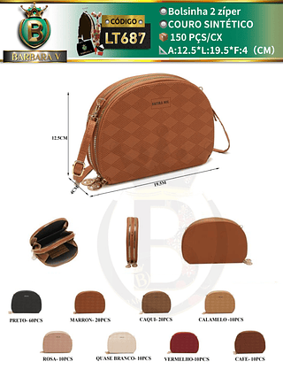 Bolsinha feminina 2 zíper (Dica‼️Este anúncio a compra avulso ou em pacote）