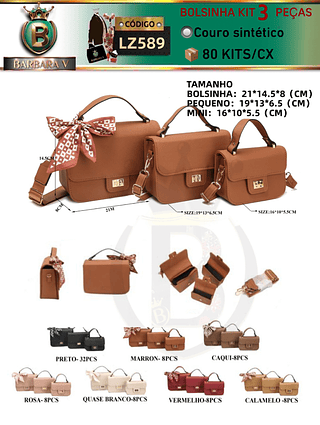 Kit bolsinha 3 peças （Dica ‼️Este anúncio possui compra kit ou em pacote)