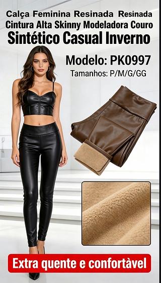 Pacote 24 peças cor e tamanho sortido Calça Disco Cirrê Hot Pants Encorpada Detalhe Em Botão Legging Cintura Alta Moda Feminina Tendência Cada peça R$48
