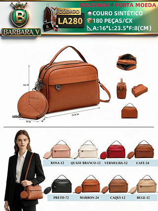 bolsa baú pequeno com porta moeda (Dica‼️Este anúncio a compra avulso ou em pacote）