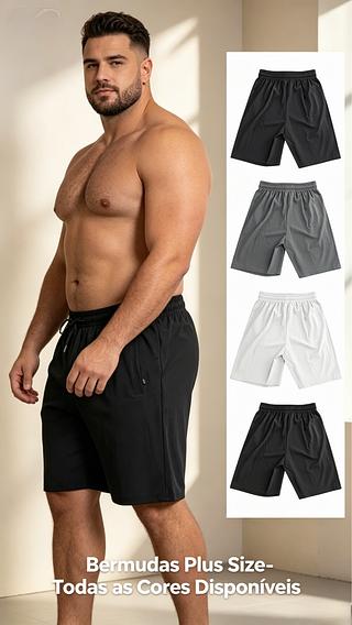 Bermuda 2 em 1 PLUS SIZE Esporte Treino Masculino pacote com 24 peças cor e tamanho sortido cada peça R$28