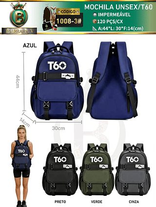 Mochila unisex T60(Dica‼️Este anúncio a compra avulso ou em pacote）