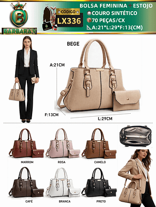 Bolsa feminina com estojo (Dica‼️Este anúncio possui compra avulsa ou em pacote)