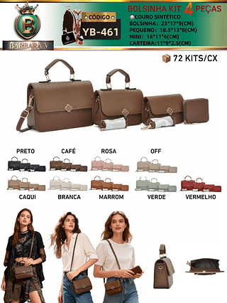 Kit 4 Peças bolsinha 3 peças+carteira (Dica‼️Este anúncio a compra KIT ou em PACOTE）