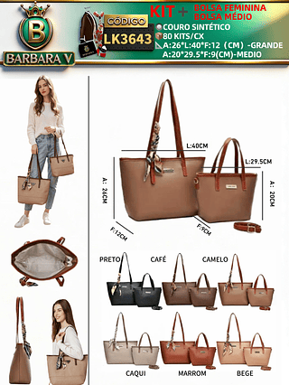 Kit bolsa com bolsa médio （Dica ⚠️Este anúncio possui compra KIT ou em pacote）