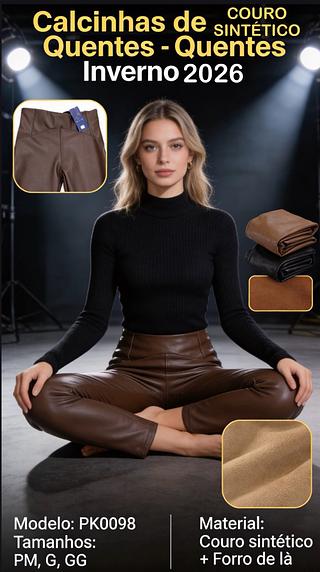 Pacote 24 peças cor e tamanho sortido Calça Disco Cirrê Hot Pants Encorpada Detalhe Em Botão Legging Cintura Alta Moda Feminina Tendência Cada peça R$48