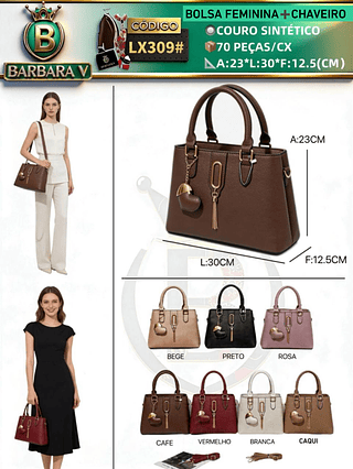 bolsa feminina com chaveiro(Dica‼️Este anúncio a compra avulso ou em pacote)