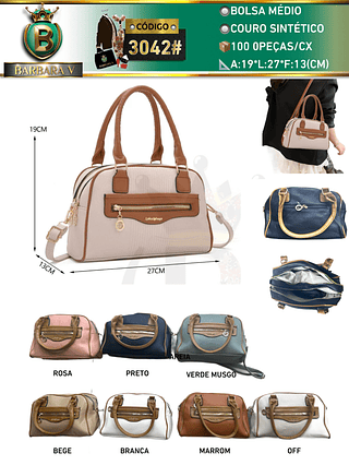 Bolsa médio feminina 2 divisão(Dica‼️Este anúncio a compra avulso ou em pacote）