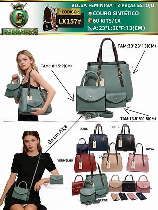 Kit 3 Peças bolsa+bolsinha+estojo(Dica‼️Este anúncio a compra KIT ou em PACOTE）