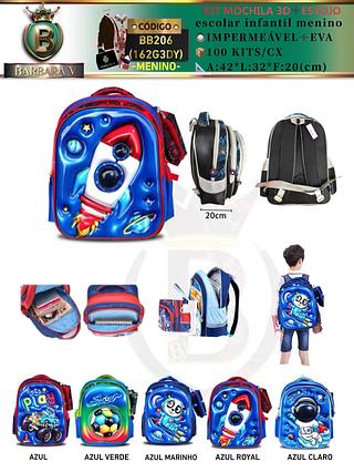 KIT MOCHILA MENINO 3D+ ESTOJO Moda Infantil 3D Brilhante Proteção （Dica‼️Este anúncio possui compra avulso ou em pacote）