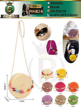 Bolsinha redonda de palha （Dica ⚠️Este anúncio possui compra avulsa ou em pacote）