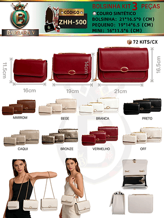 kit Bolsinha 3 peças （Dica ‼️Este anúncio possui compra KIT ou em pacote）