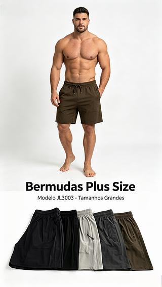 Bermuda 2 em 1 PLUS SIZE Esporte Treino Masculino pacote com 24 peças cor e tamanho sortido cada peça R$28