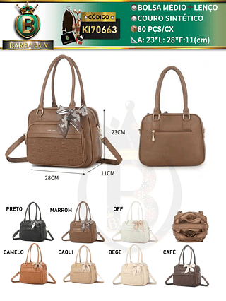 bolsa médio feminina com lenço （Dica ‼️Este anúncio possui compra KIT ou em pacote）