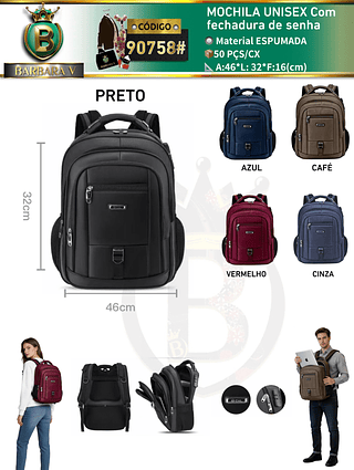 MOCHILA UNISEX Com fechadura de senha(Dica‼️Este anúncio a compra avulso ou em pacote）