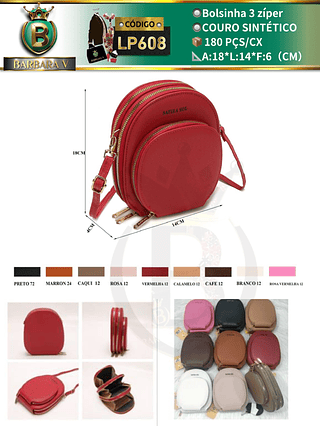 Bolsinha feminina 3 zíper (Dica‼️Este anúncio a compra avulso ou em pacote）