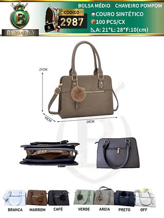 bolsa médio com chaveiro pompom （Dica ‼️Este anúncio possui compra KIT ou em pacote）