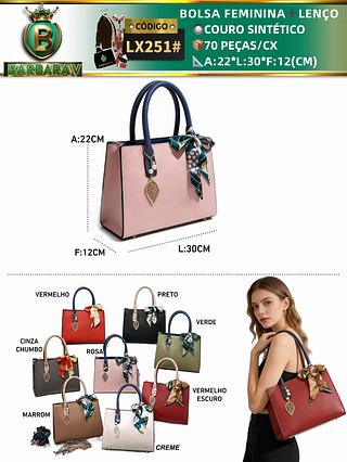 Bolsa feminina com lenço (Dica‼️Este anúncio possui compra avulsa ou em pacote)
