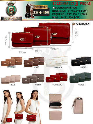 kit Bolsinha 3 peças （Dica ‼️Este anúncio possui compra KIT ou em pacote）