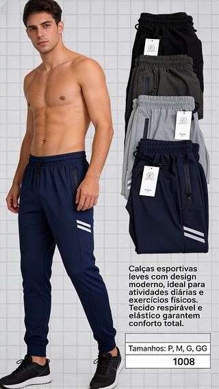 24 peças cor e tamanho sortido Calça Jogger Masculina Esportiva Para Academia e Corrida Jogger pacote com 15 peças cor e tamanho sortido cada peça R$37